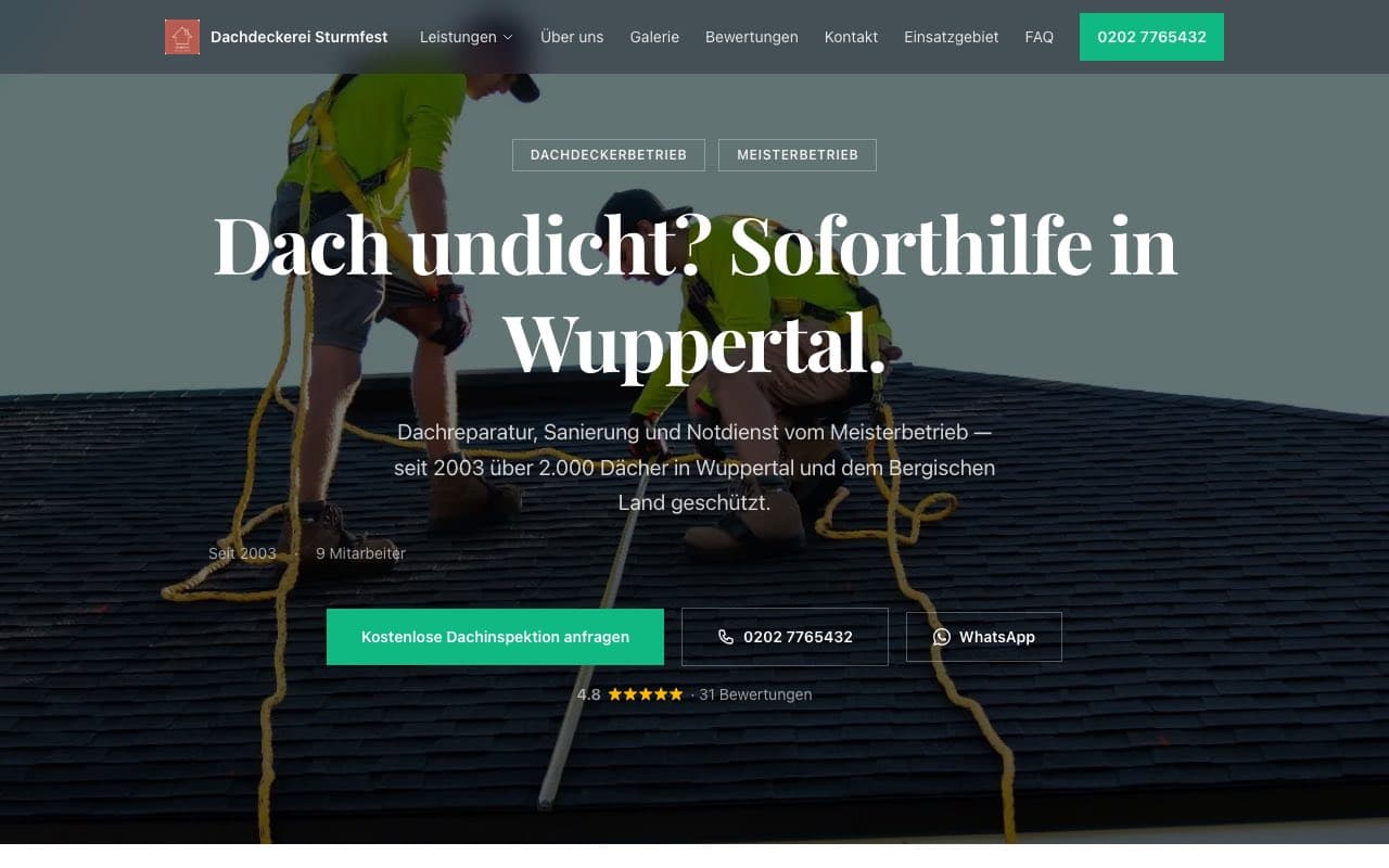 Vorschau Dachdeckerei Sturmfest