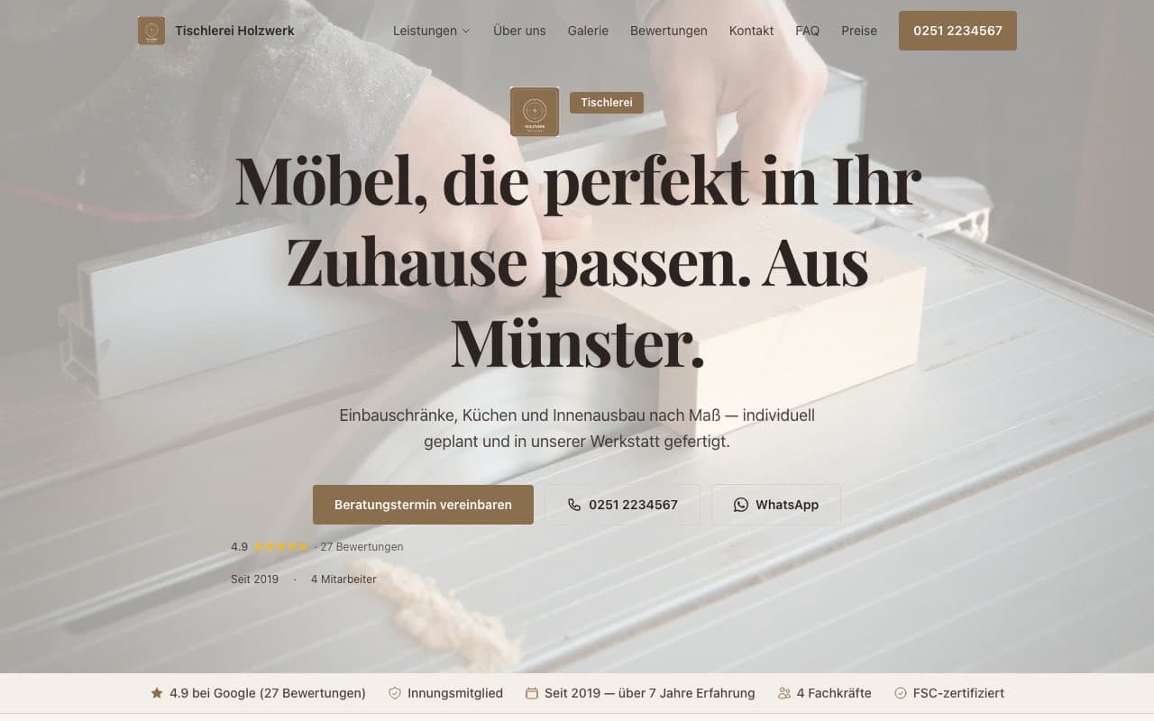 Vorschau Tischlerei Holzwerk